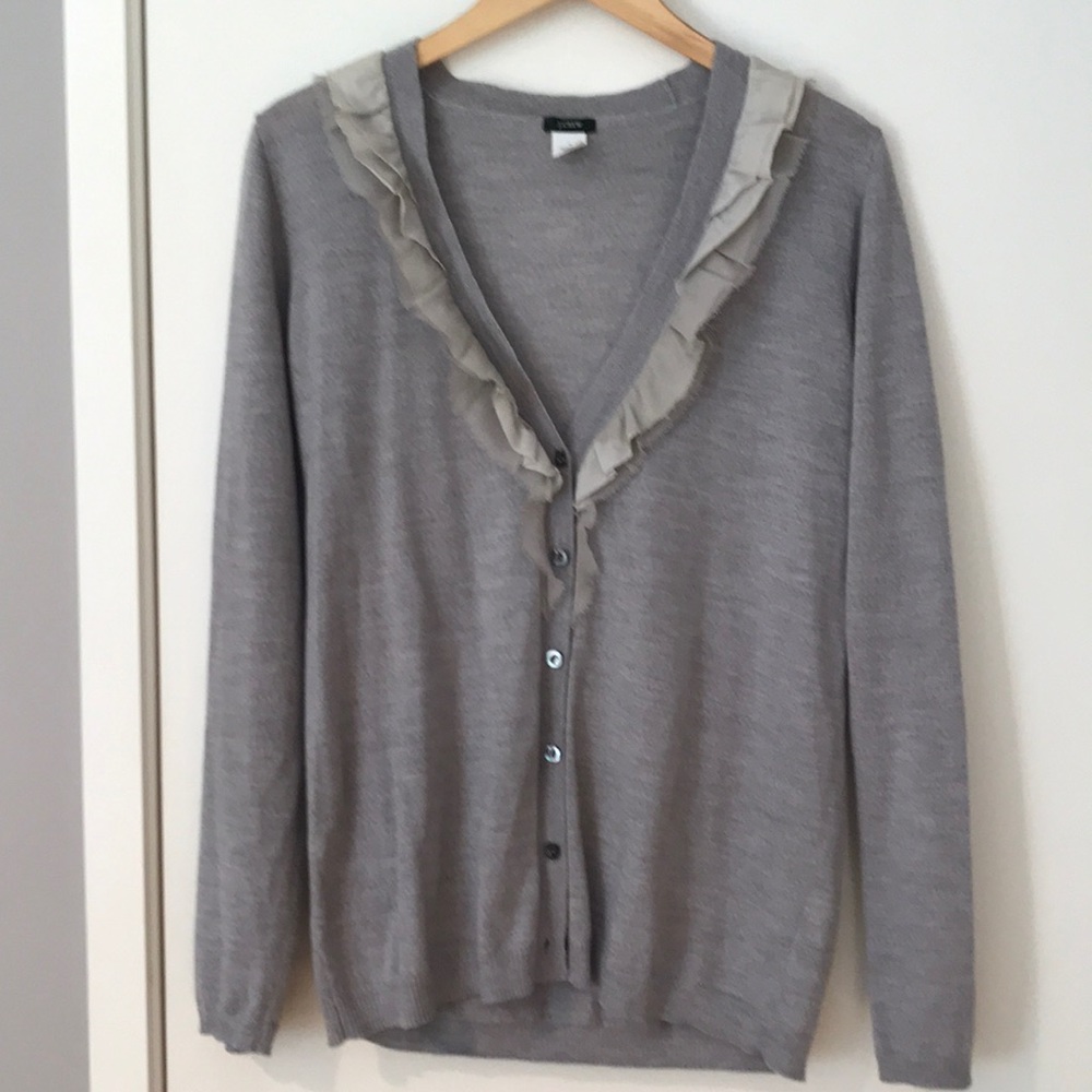 J. Crew Merino Wool Cardigan with Detail